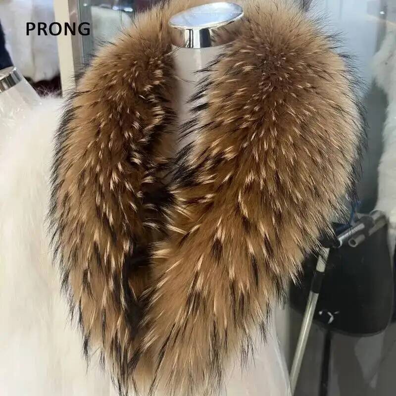 Winter Clothing Pk - Natural Raccoon Fur Collar Real Fur