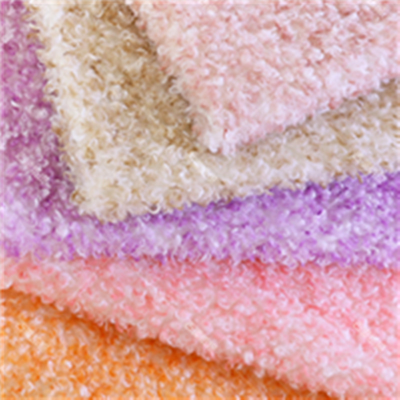 Winter Clothing Material - Tie-dye rainbow swirl two-tone dyed plush