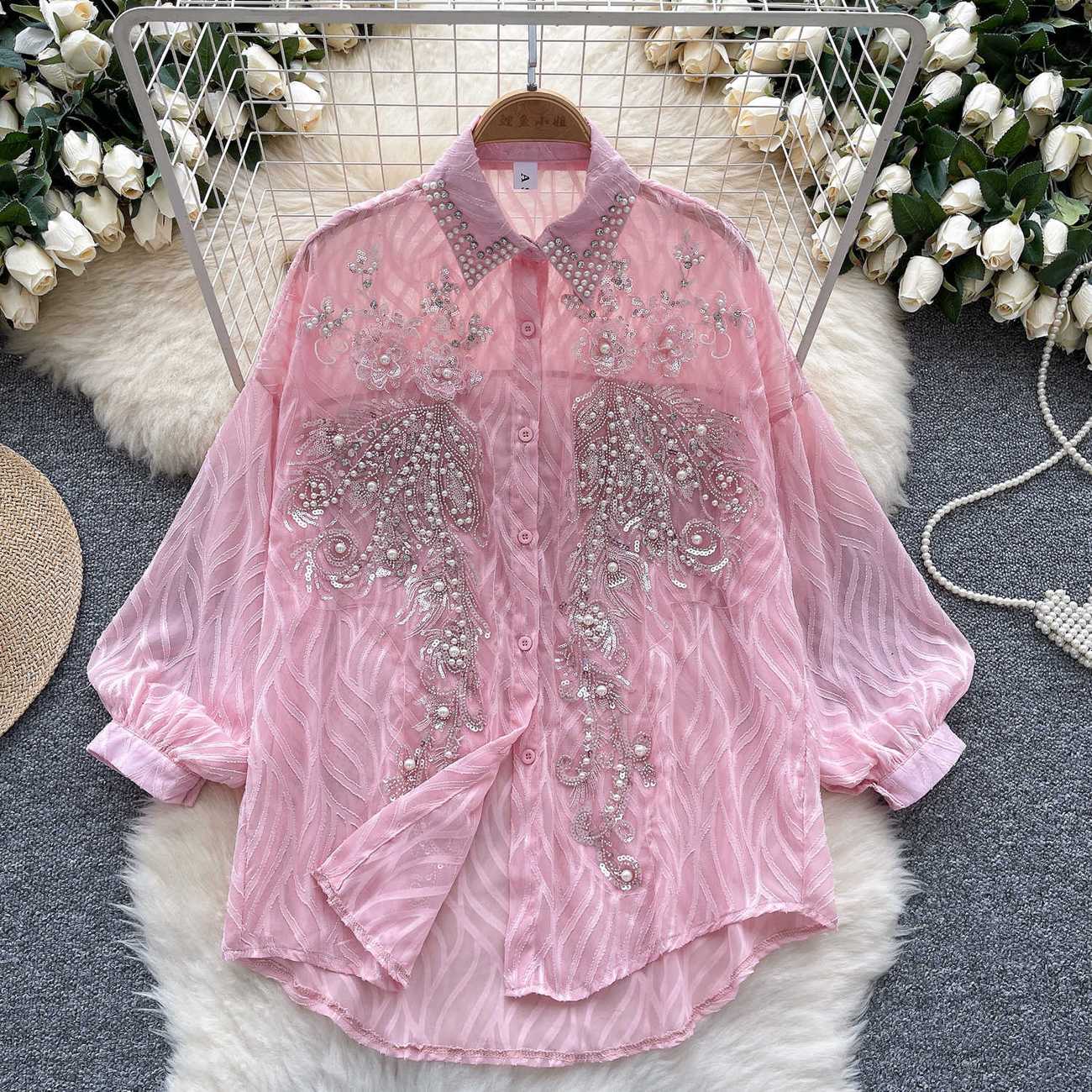 Winter Clothing Korean - Women's Shiny Button Shirt Spring and