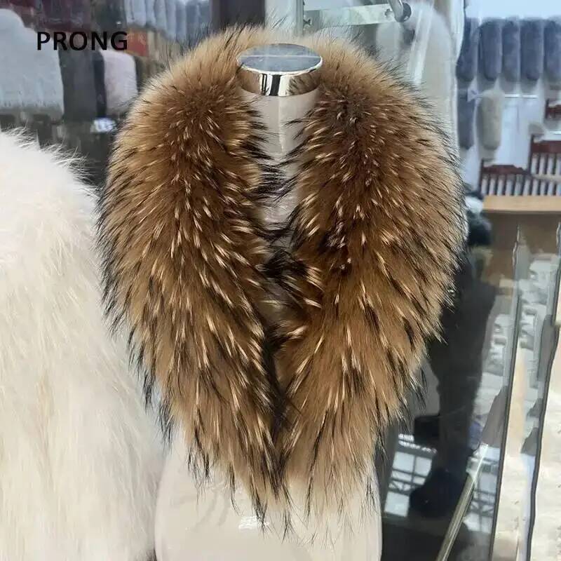 Natural Raccoon Fur Collar Rea - Winter Clothing Pk 评论和价格