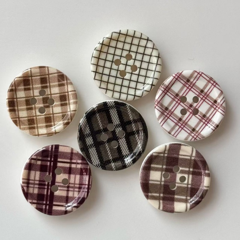 10pcs Colored Plaid Round Butt - Winter Clothing Material 评论和价格
