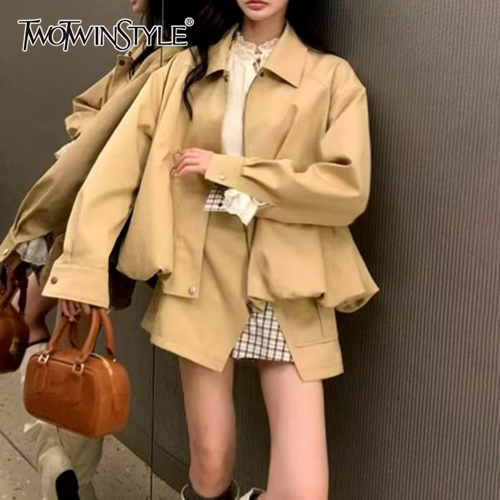 TWOTWINSTYLE Khakl Spliced Poc - Winter Clothing Pk 评论和价格