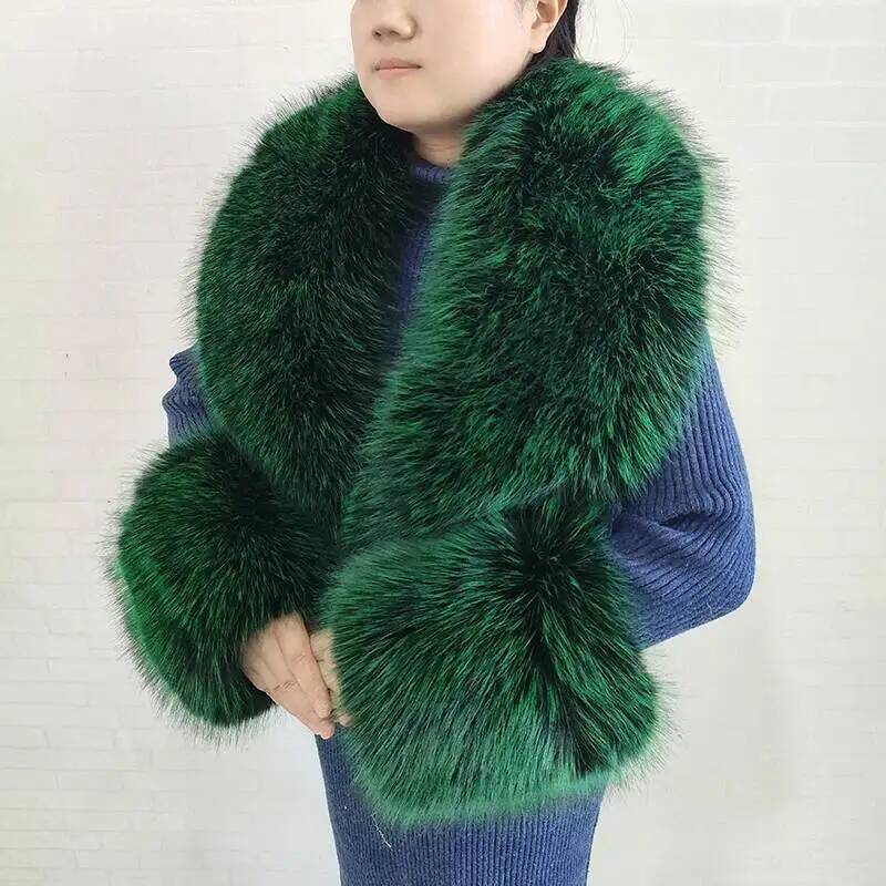 Large Women Faux Fox Fur Scarf - Winter Clothing Pk 评论和价格