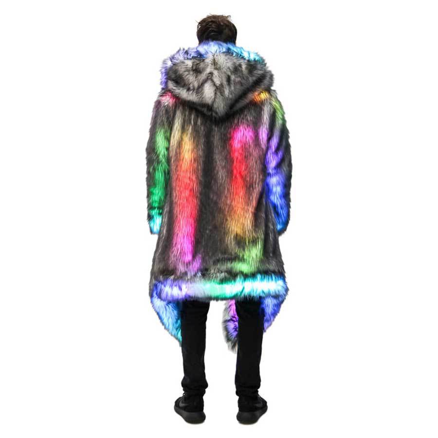 Faux Fur Coat Men Hooded Outer - Winter Clothing Pk 评论和价格