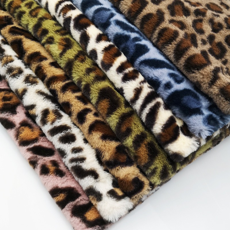 Leopard Print Plush Fabric Thi - Winter Clothing Material 评论和价格