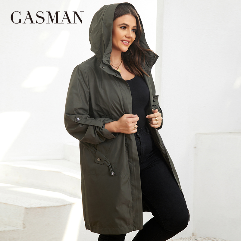 GASMAN Autumn  Trench Coat Plu - Winter Clothing Pk 评论和价格