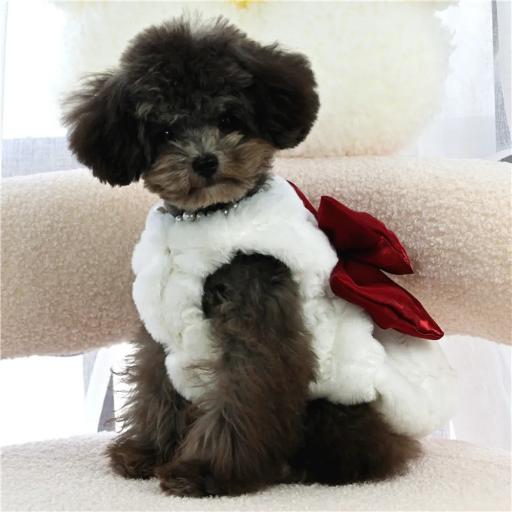 Pet Rabbit Fur Dress Clothes C - Winter Clothing Material 评论和价格