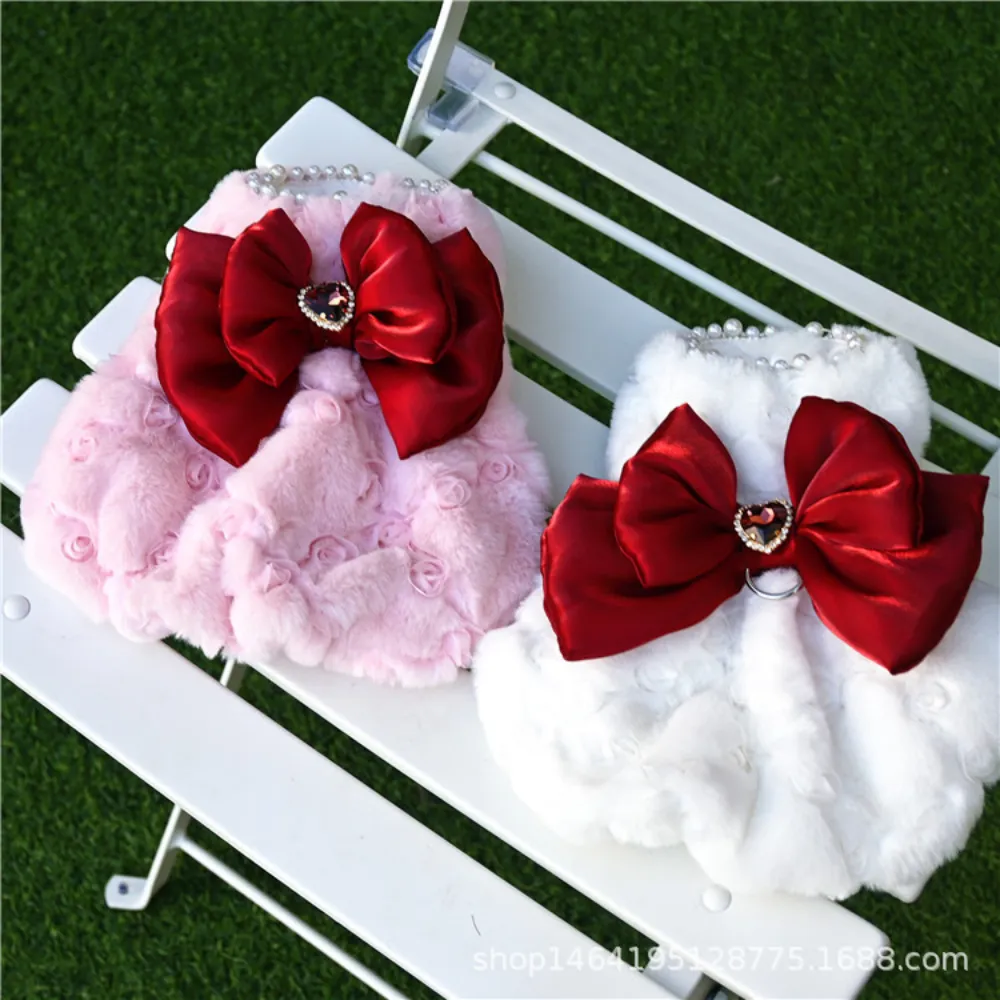 Pet Rabbit Fur Dress Clothes C - Winter Clothing Material 评论和价格