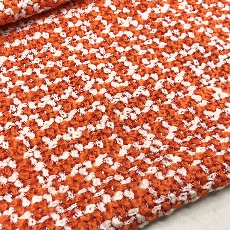 Orange White Coarse Woven Fabr - Winter Clothing Material 评论和价格