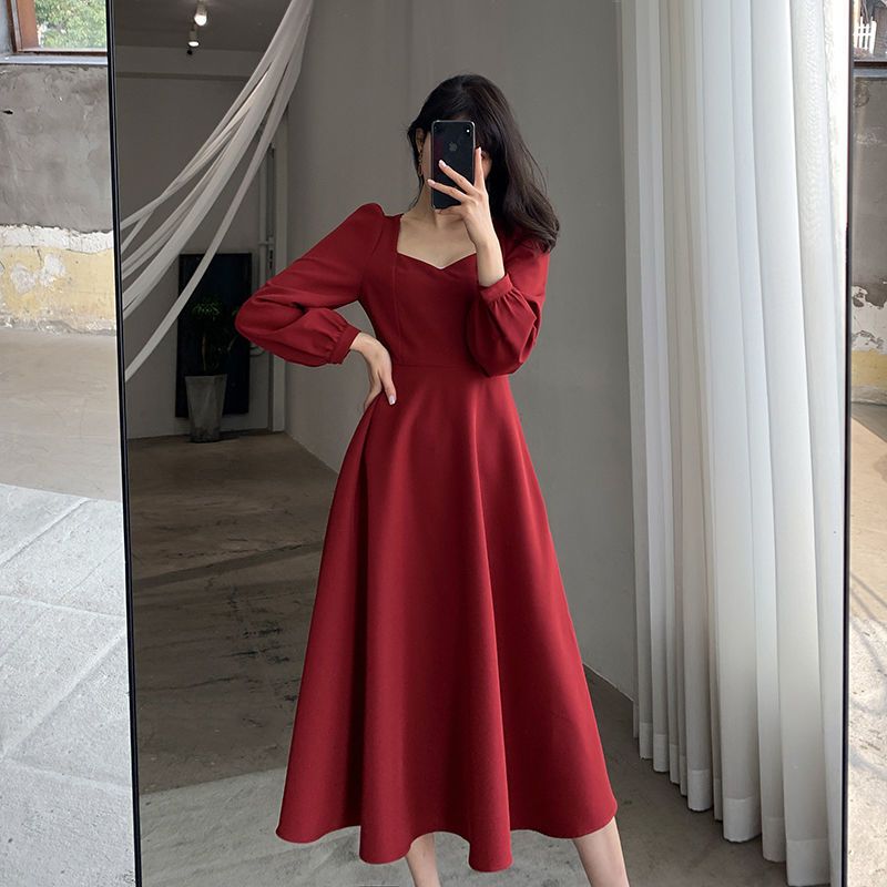 Temperament Black Midi Dress S - Winter Clothing Colors 评论和价格