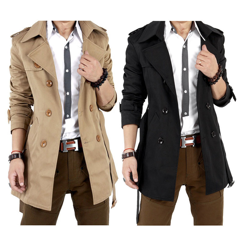 Autumn Spring Trench Coat Men  - Winter Clothing Europe 评论和价格