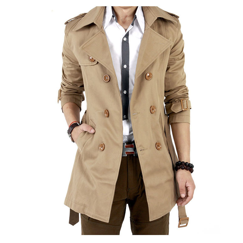 Autumn Spring Trench Coat Men  - Winter Clothing Europe 评论和价格
